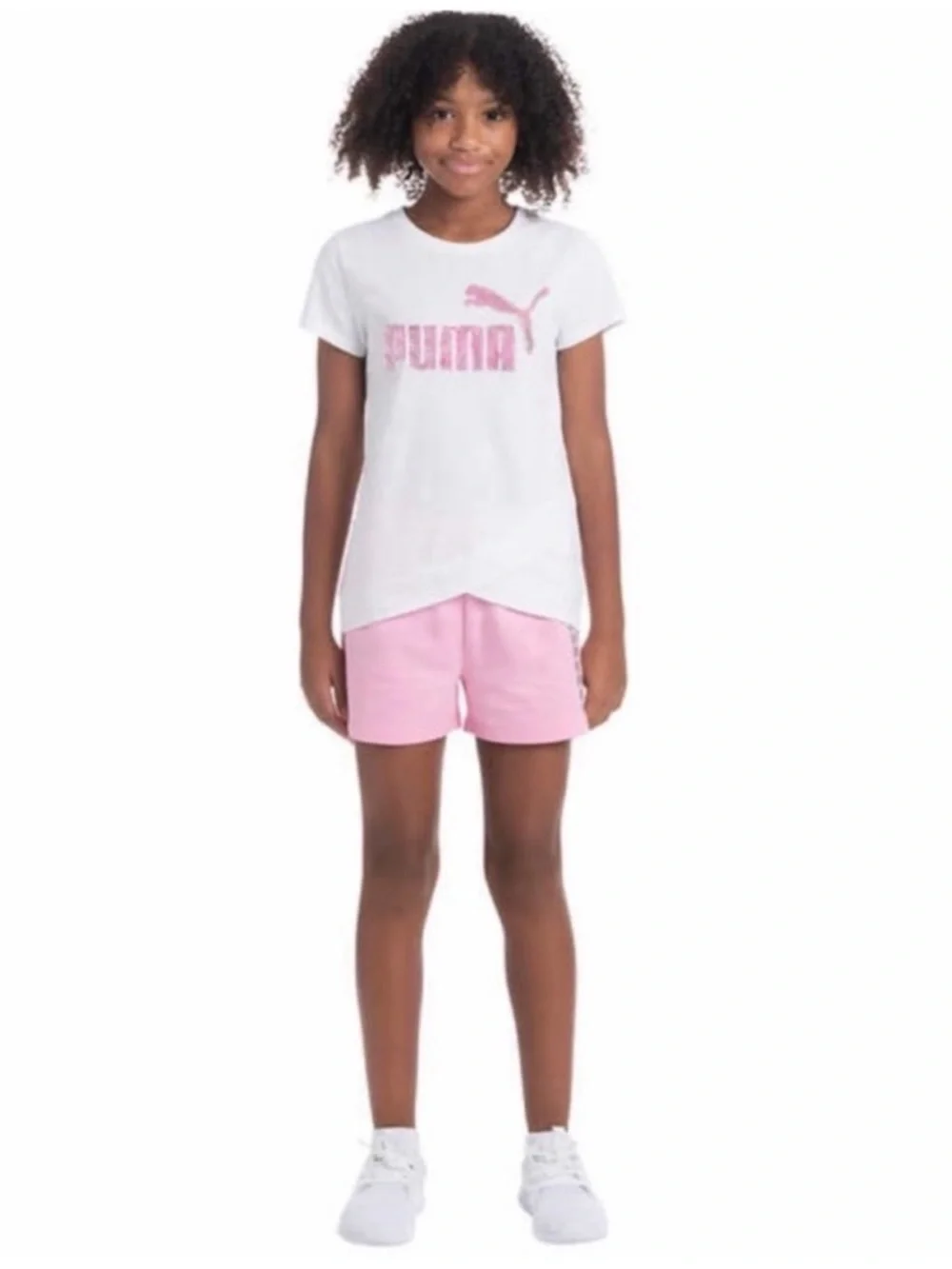 NWT PUMA Youth Girls 4-piece Set PINK WHITE GRAY - size M (10/12) casual active - Picture 4 of 10